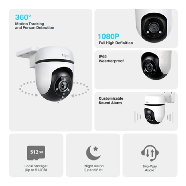 TP LINK TAPOC500 OUTDOOR PAN/TILT SECURITY WIFI CAMERA